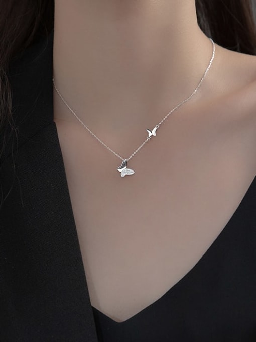 Rosh 925 Sterling Silver Butterfly Minimalist Necklace 1