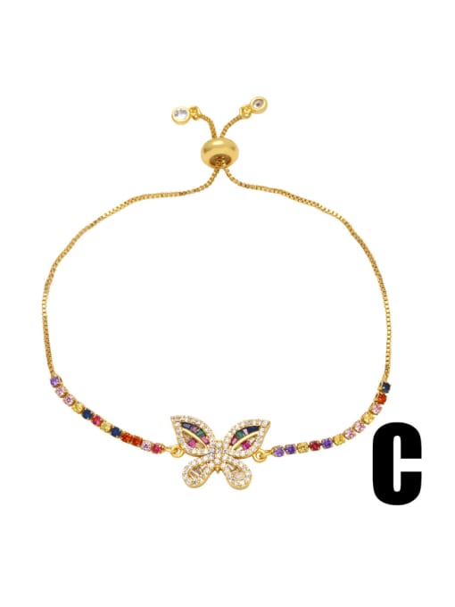 C Brass Imitation Pearl Butterfly Vintage Beaded Bracelet