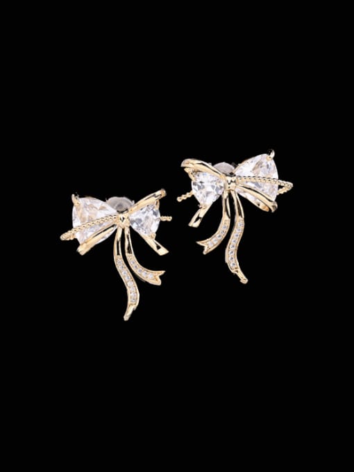 white Brass Cubic Zirconia Butterfly Trend Cluster Earring
