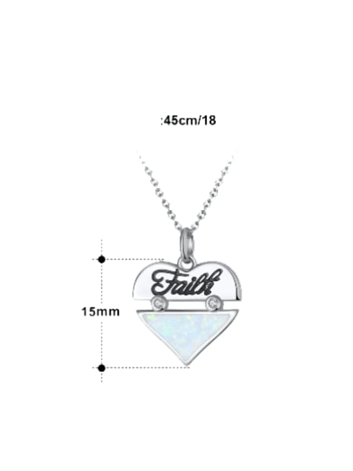 RINNTIN 925 Sterling Silver Synthetic Opal Heart Minimalist Necklace 1