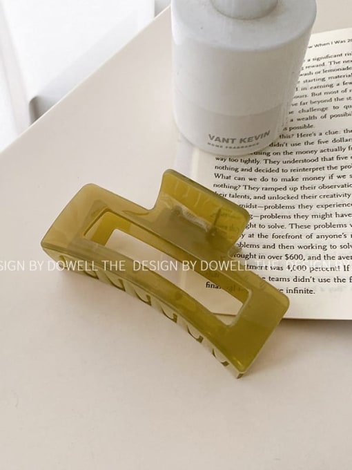 Square jelly green 10.5cm Alloy Resin Minimalist Geometric Jaw Hair Claw