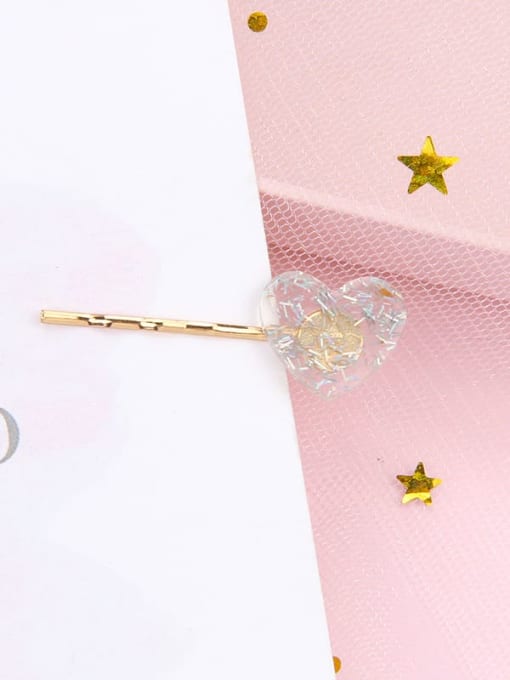 Love and colorful grey Alloy Cellulose Acetate Minimalist Heart Hair Pin