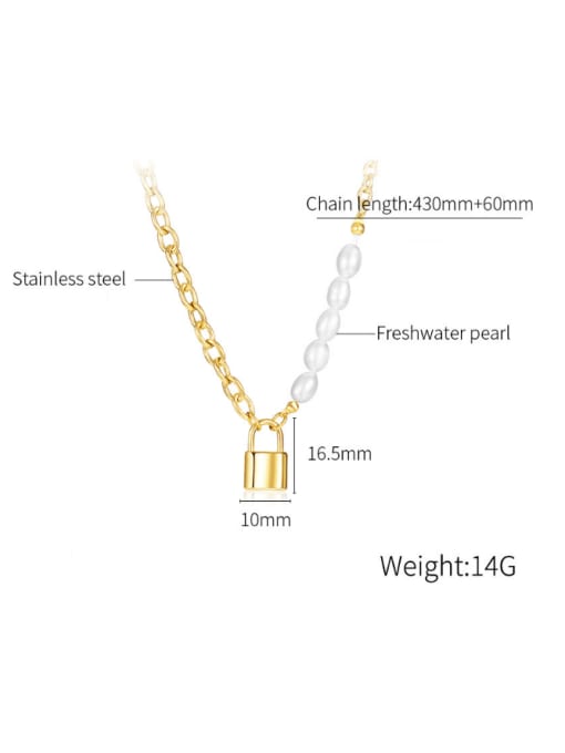 Open Sky Titanium Steel Freshwater Pearl Locket Minimalist Necklace 3