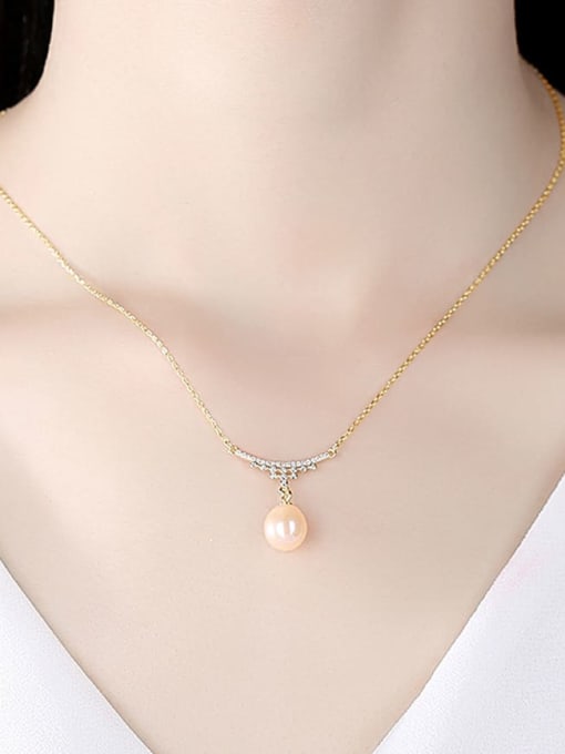 CCUI 925 Sterling Silver Imitation Pearl Water Drop Dainty Necklace 1