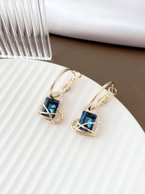 Luxu Brass Cubic Zirconia Heart Trend Huggie Earring 1