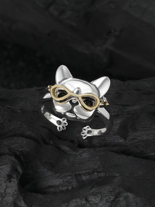 KDP-Silver 925 Sterling Silver Dog Classic Band Ring 3