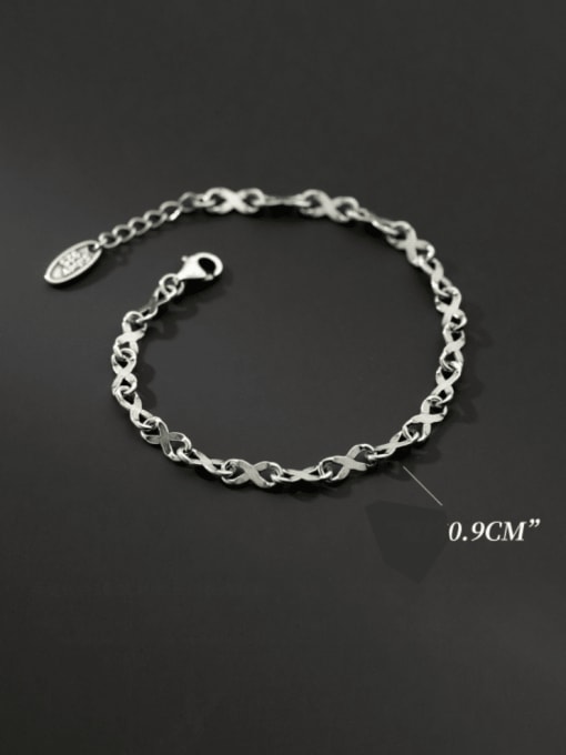 Rosh 925 Sterling Silver Irregular Minimalist Link Bracelet 2