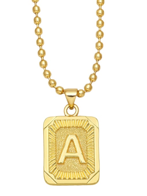 CC Brass Letter Vintage Geometry Pendant Necklace 1