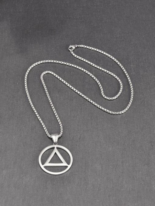 A TEEM Titanium Steel Triangle Minimalist Necklace 0