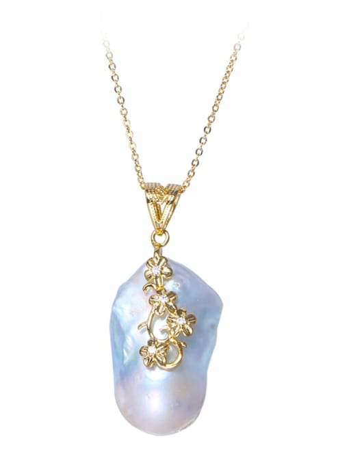 RAIN Brass Freshwater Pearl Irregular Vintage Necklace(No Chain) 0
