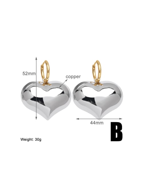 B Brass Heart Minimalist Huggie Earring