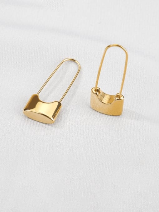 A TEEM Titanium Steel Locket Minimalist Pin Hook Earring