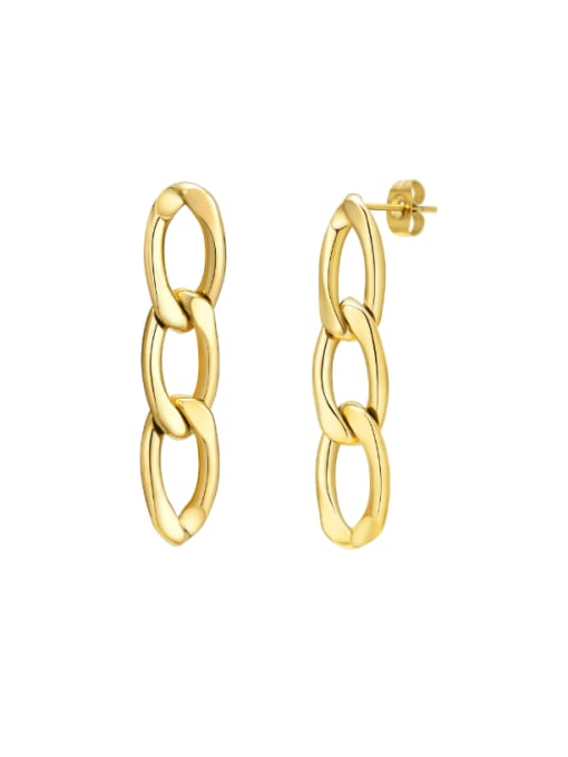 gold Stainless steel Geometric Chain Minimalist Drop Earring