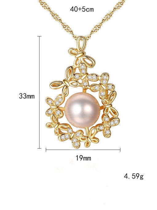CCUI 925 Sterling Silver Freshwater Pearl Zircon flower pendant Necklace 4