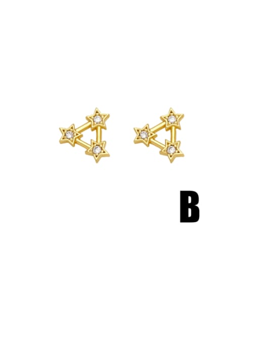 CC Brass Cubic Zirconia Star Dainty Stud Earring 2