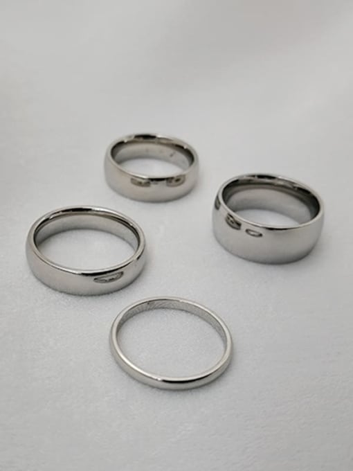 CONG Stainless steel Smooth Round Minimalist Band Ring 4