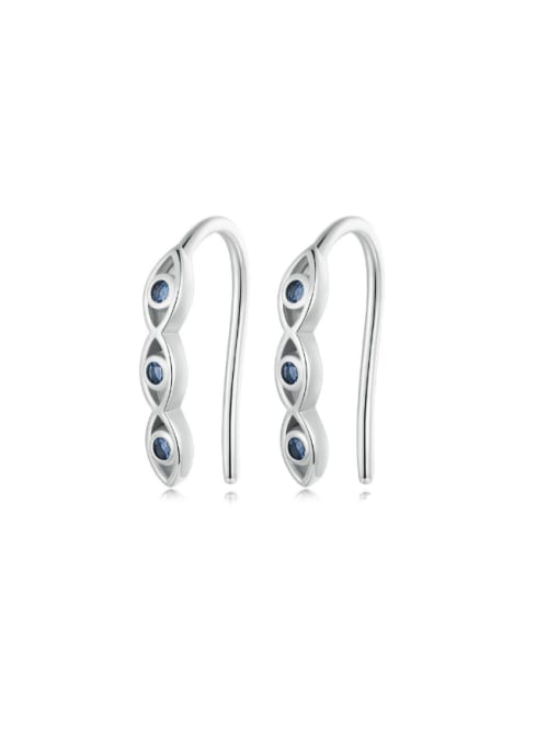Jare 925 Sterling Silver Cubic Zirconia Geometric Minimalist Hook Earring 0
