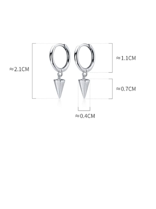 Rosh 925 Sterling Silver Smooth Geometric Minimalist Huggie Earring 4