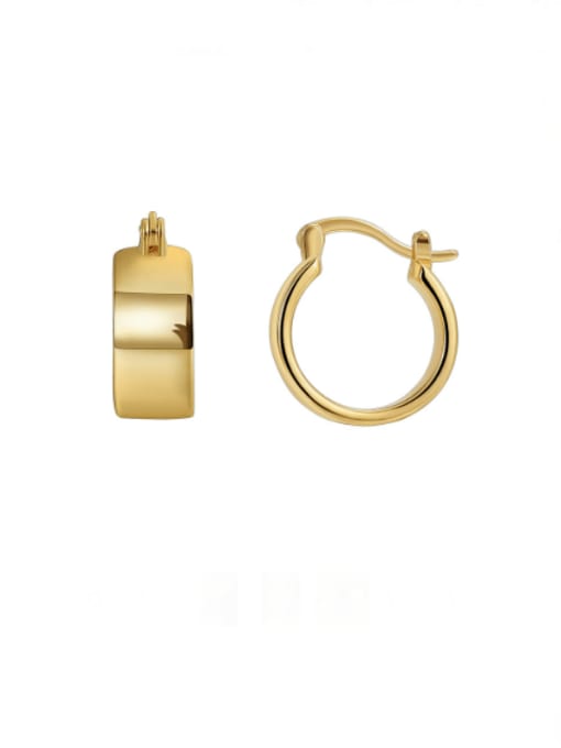 Gold curved earrings Brass Geometric Minimalist Huggie Earring