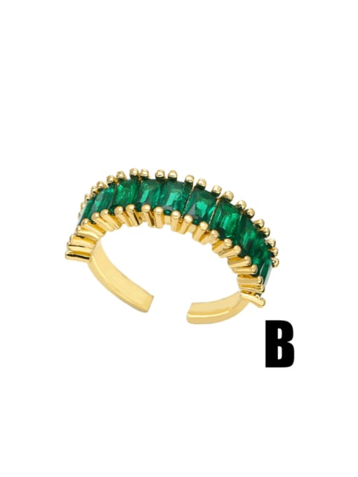 B Brass Cubic Zirconia Crown Minimalist Band Ring