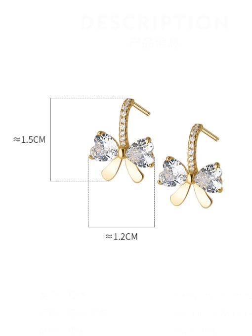 Rosh 925 Sterling Silver Cubic Zirconia Butterfly Cute Drop Earring 3