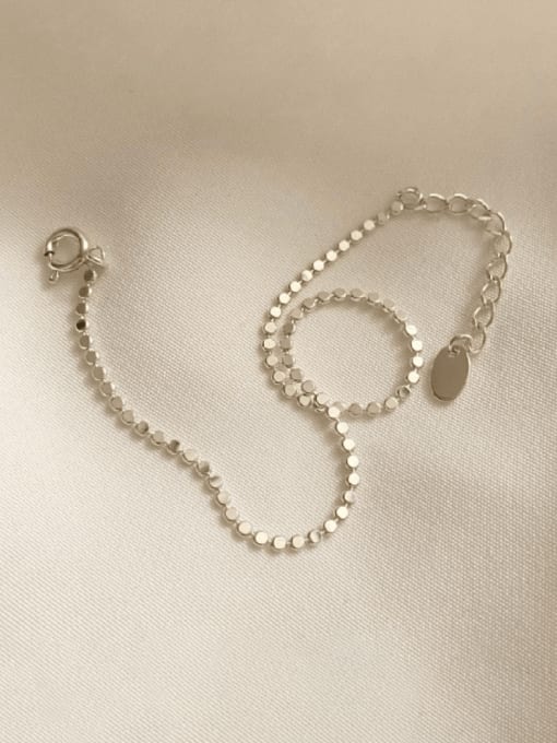 Boomer Cat 925 Sterling Silver Round Minimalist  Anklet
