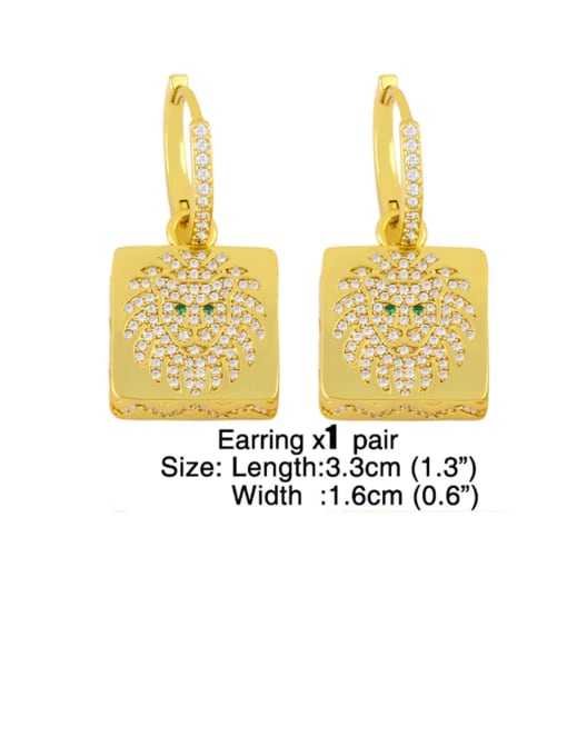 Earrings Brass Cubic Zirconia Vintage Square  Earring Ring and Necklace Set