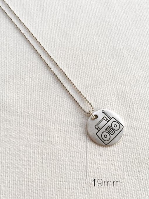 Boomer Cat 925 Sterling Silver Geometric radio Artisan Initials Necklace 1