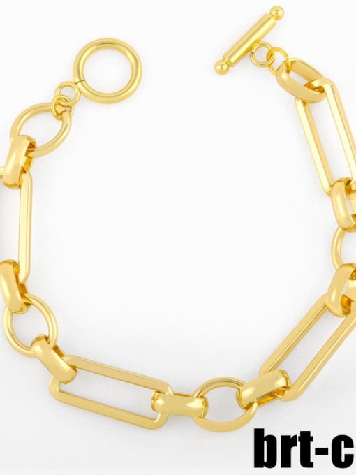 Brc62 smooth Bracelet Brass Enamel Minimalist  Round Link Bracelet