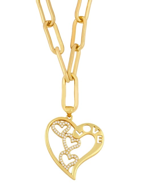 love Titanium Cubic Zirconia Heart Minimalist Necklace