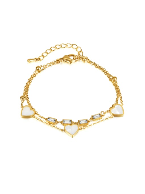GS1429 Gold Bracelet Titanium Steel Shell Heart Hip Hop Strand Bracelet