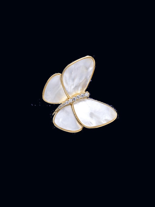 Luxu Brass Shell Butterfly Minimalist Brooch 0