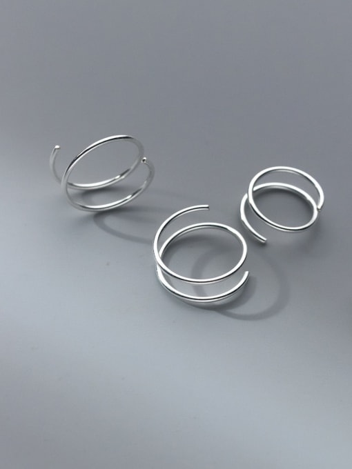 Rosh 925 Sterling Silver Geometric Line Minimalist Clip Earring 0