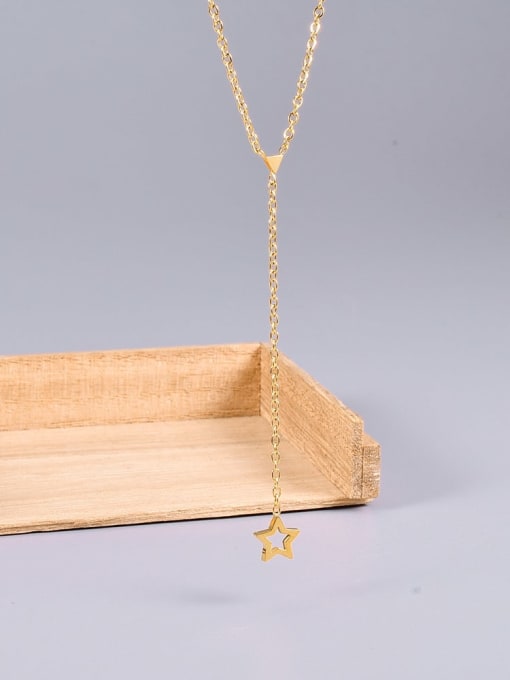 A TEEM Titanium Tassel Minimalist Lariat Necklace 2