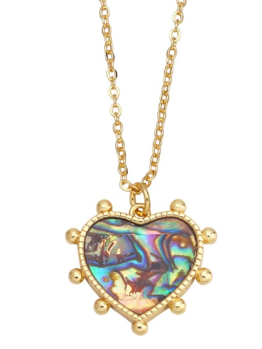 CC Brass Shell Heart Vintage Necklace 3