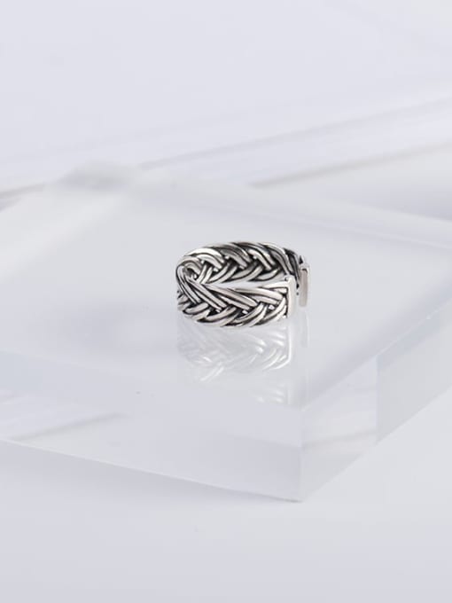 XBOX 925 Sterling Silver Irregular Vintage  double line wavy lines  Band Ring 1