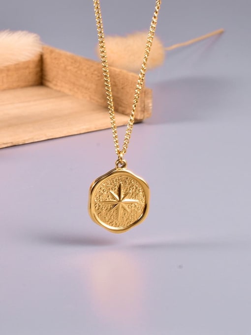 A TEEM Titanium Star Vintage  geometry pendant Necklace