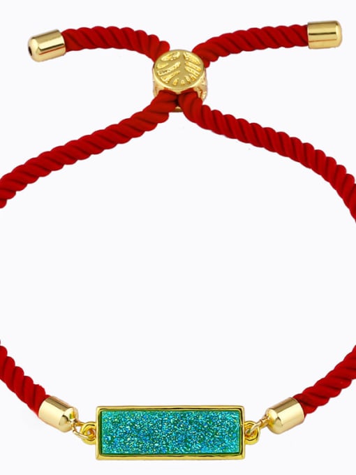 Red rope green Red rope Geometric Minimalist Adjustable Bracelet