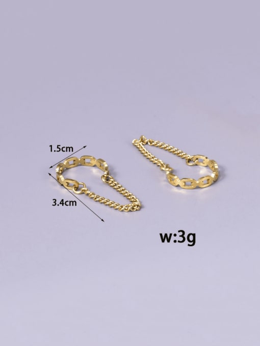 A TEEM Titanium Steel Tassel Minimalist Huggie Earring 1