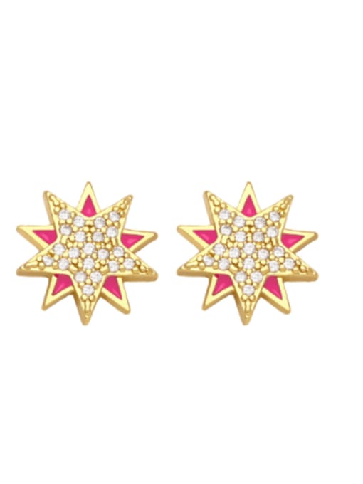 CC Brass Cubic Zirconia  Star Vintage Stud Earring 3
