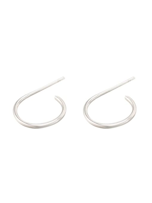 XBOX 925 Sterling Silver Smooth Round Minimalist Hoop Earring