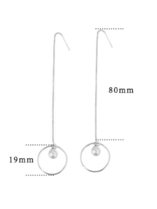 HAHN 925 Sterling Silver Round Tassel Minimalist Threader Earring 2