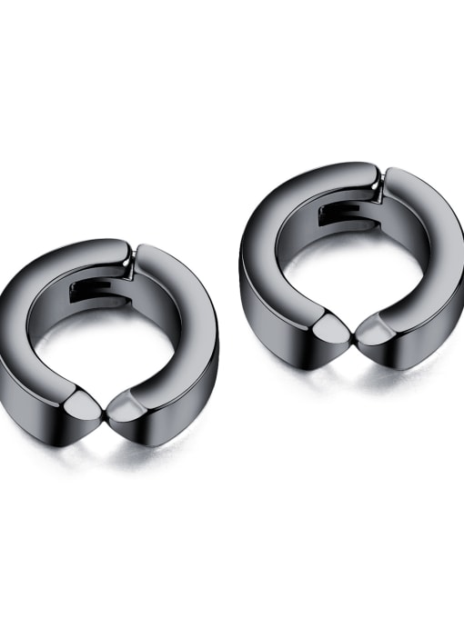 507 black Earrings Titanium Geometric Hip Hop Huggie Earring