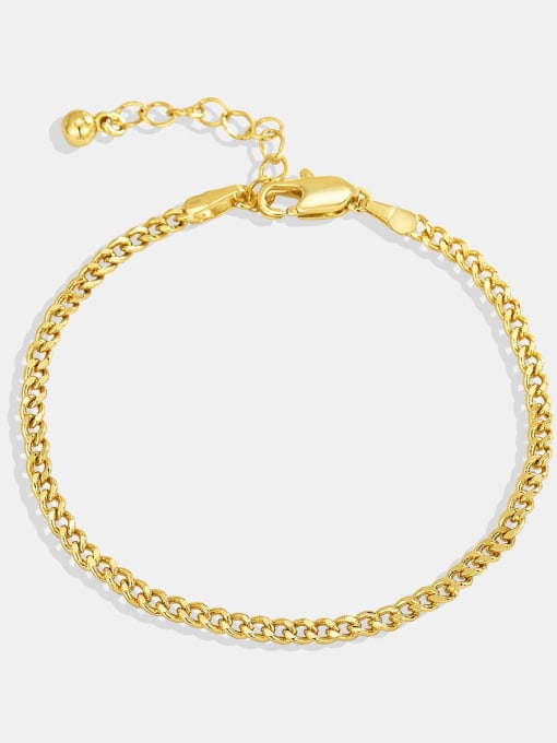CHARME Brass Geometric Minimalist Hollow Chain Link Bracelet 0