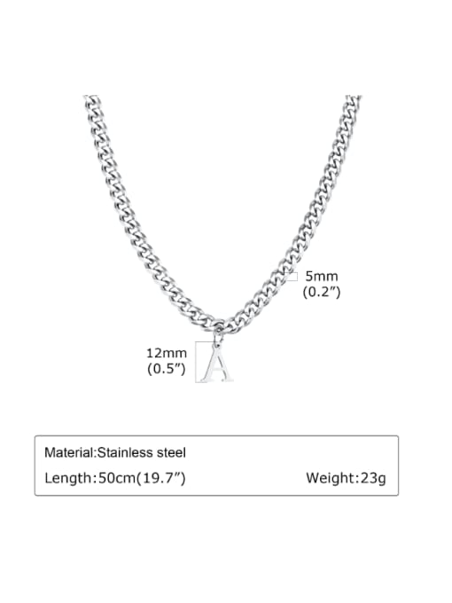 CONG Stainless steel Letter Hip Hop Hollow Chain Necklace 3