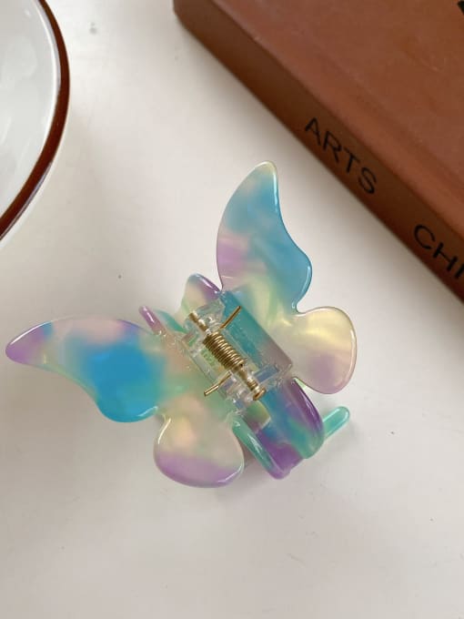 Multicolored flower Cellulose Acetate Trend Butterfly Alloy Jaw Hair Claw