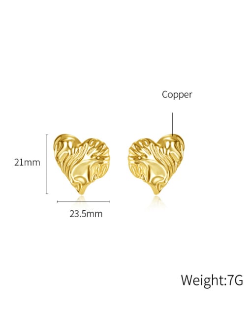 Open Sky Brass Heart Minimalist Stud Earring 2
