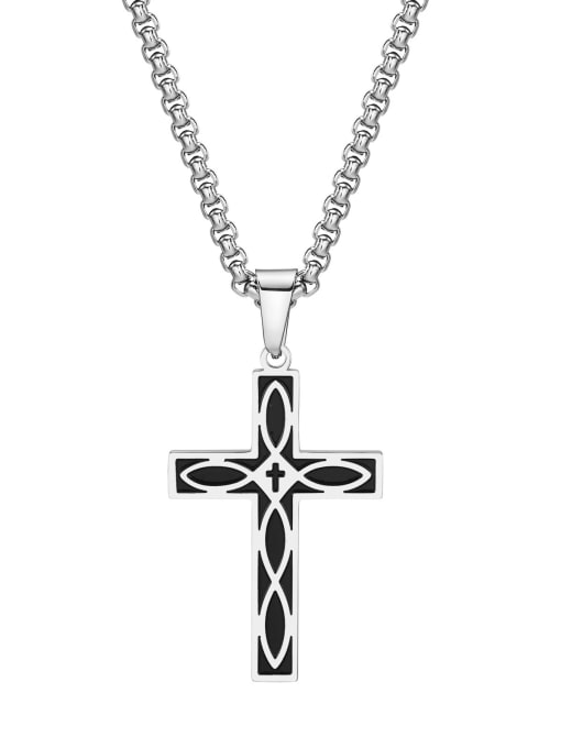 CONG Stainless steel Cross Hip Hop Long Strand Necklace 0