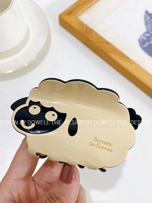 Yellow Large Alloy Enamel Minimalist Pig  Multi Color Jaw Hair Claw