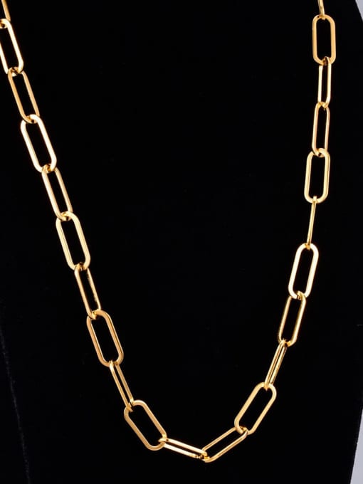 A TEEM Titanium Hollow  Geometric   Chain Vintage Necklace 1